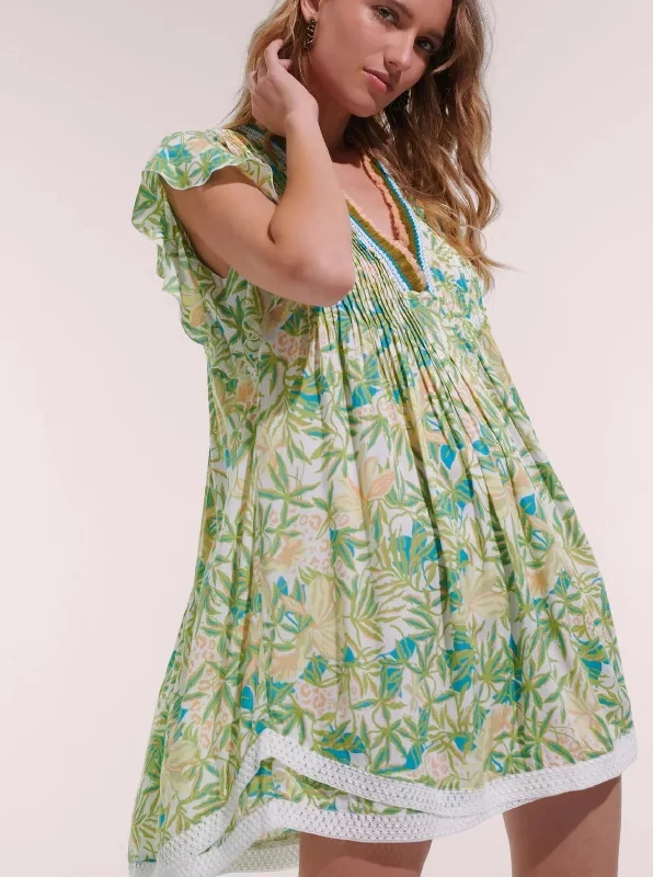 Sasha Dress in Green Orchid