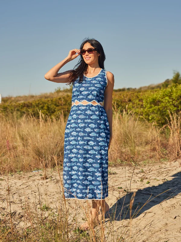 The Bella Dress | Navy Plenty of Fish